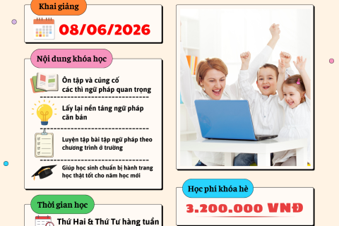 Chiêu sinh khóa học hè Ngữ pháp tiếng Anh 2026